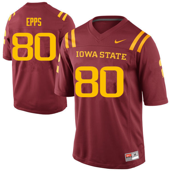 Men #80 Carson Epps Iowa State Cyclones College Football Jerseys Sale-Cardinal - Click Image to Close